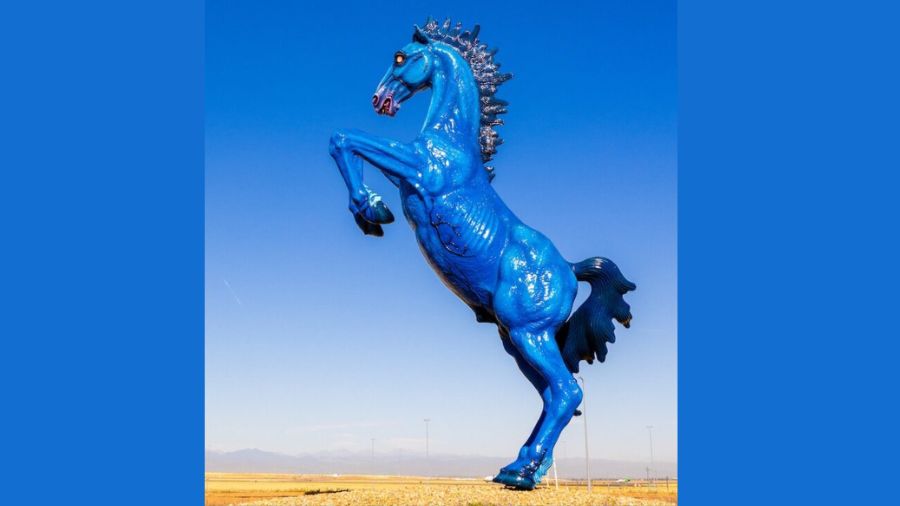 New up-close pictures of Denver airport's 'Blucifer' make him seem less ...